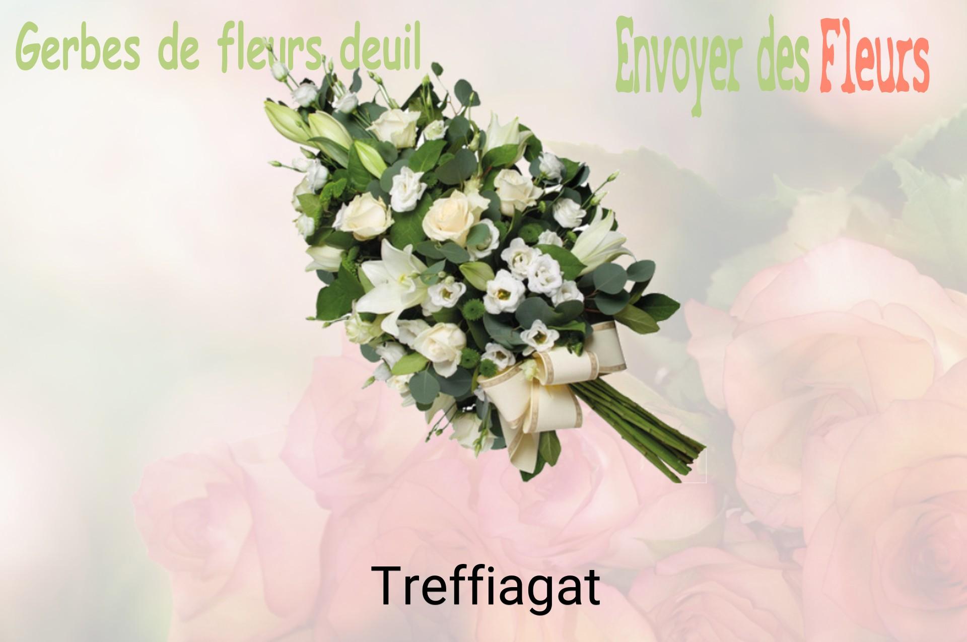 Gerbe de fleurs de deuil livrée à Treffiagat
